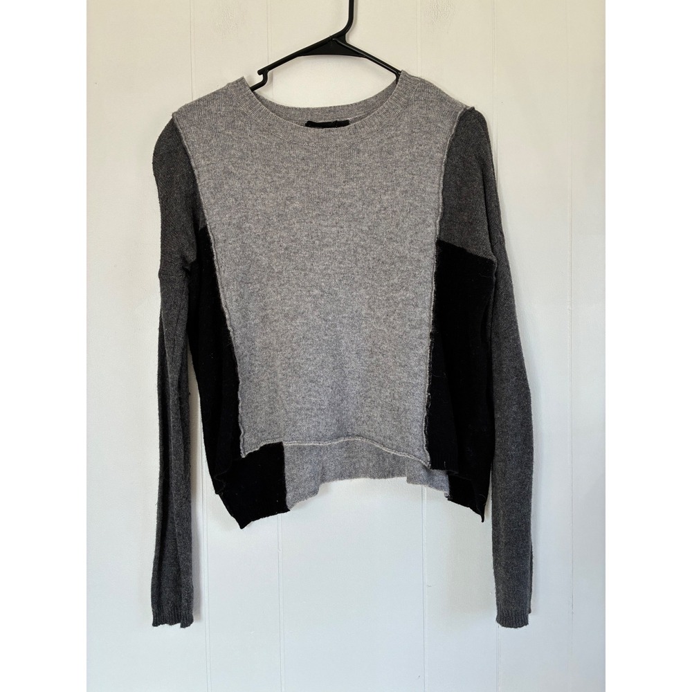 Olivaceous‎ Womens Colorblock Wool Blend Knit Sweater Grey Black Small